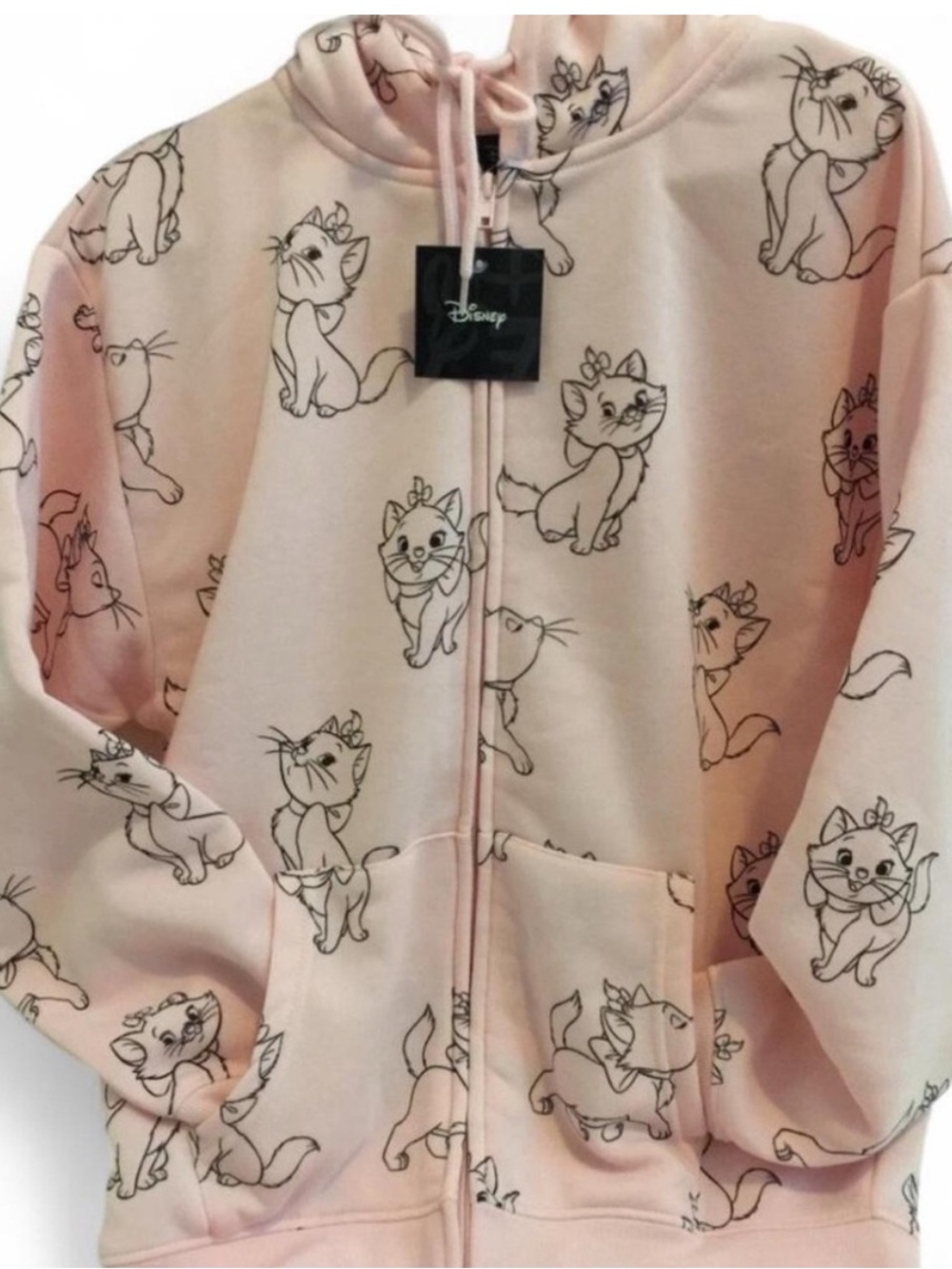 Disney Kids' Pink Cat Zip-Up Hoodie